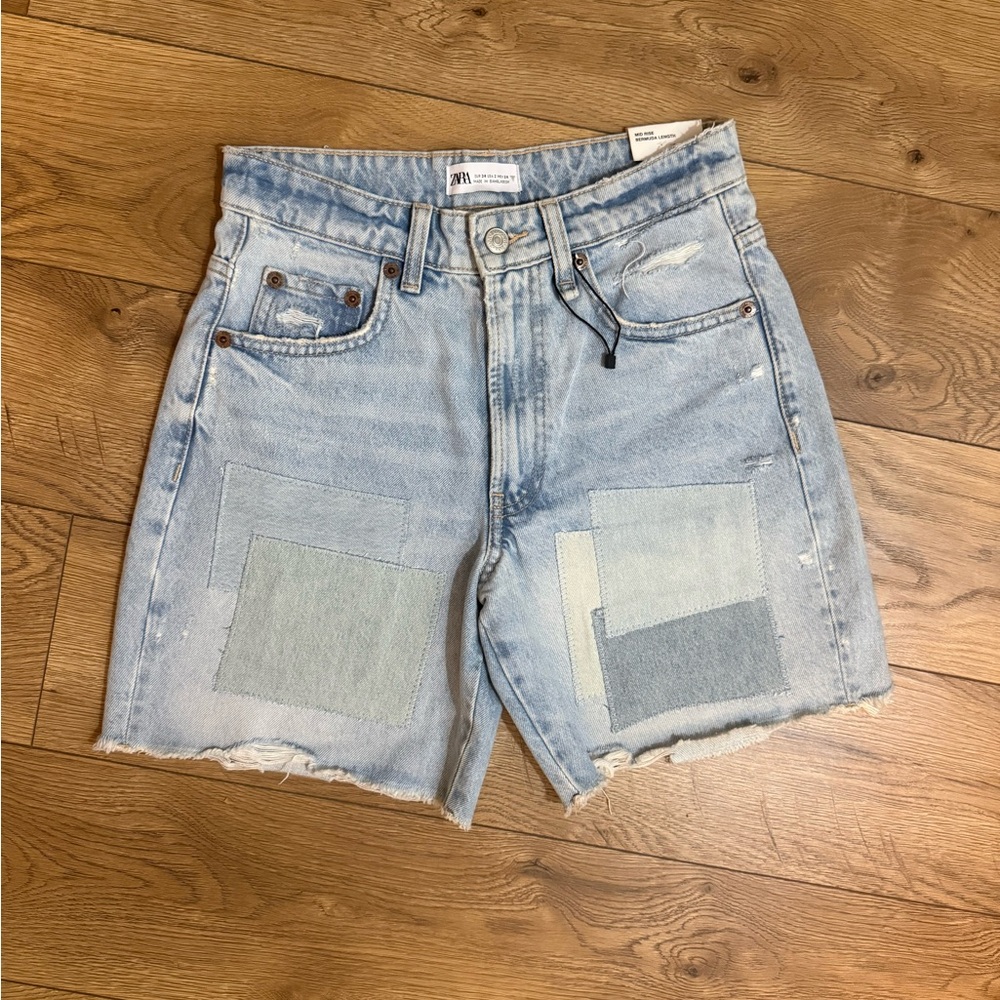 Zara Light Blue Denim Shorts